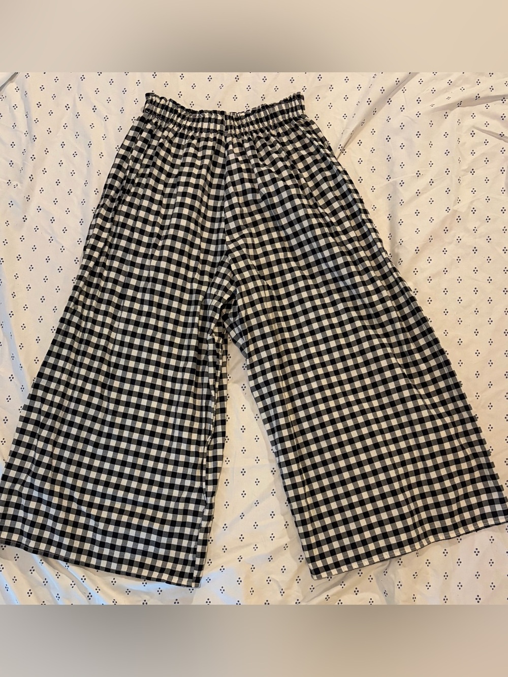 STATE Black and White Gingham Wide Leg “Swayers”